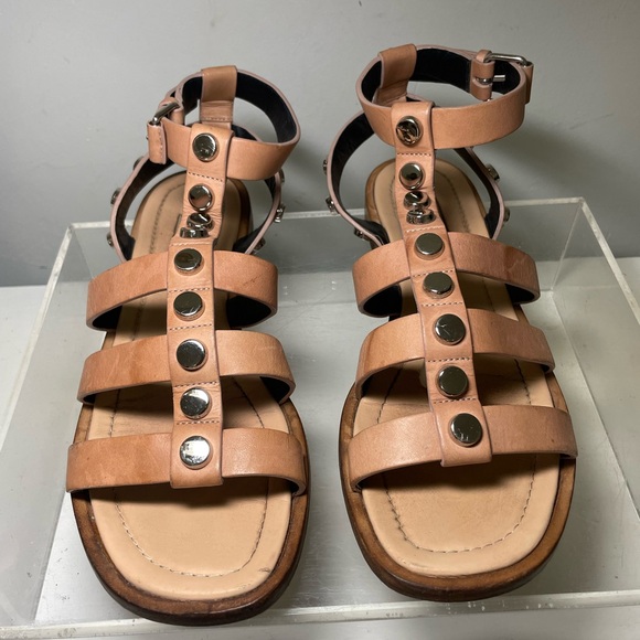 Balenciaga studed gladiador sandals nude laather sz 39.5 made in italy - Picture 8 of 15